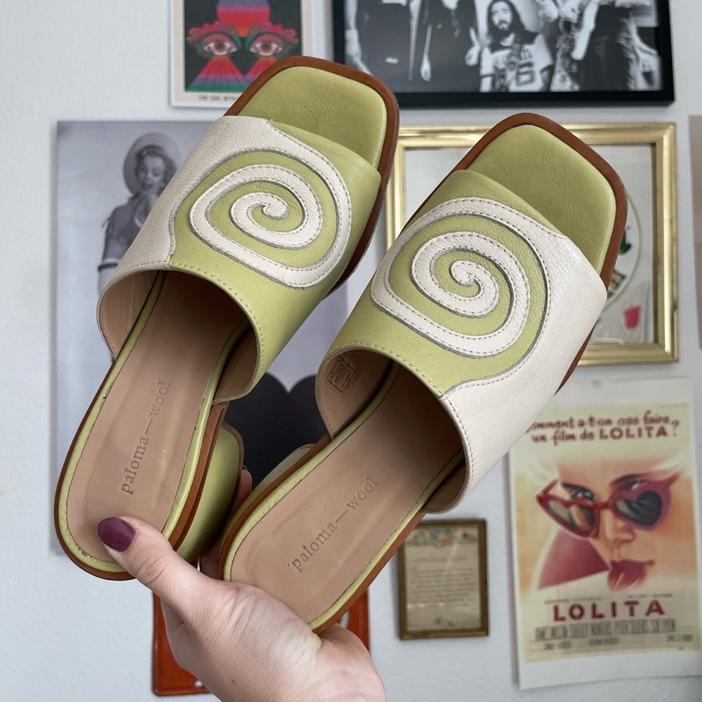 Paloma Wool Tornado Sandal in Light Olive Green